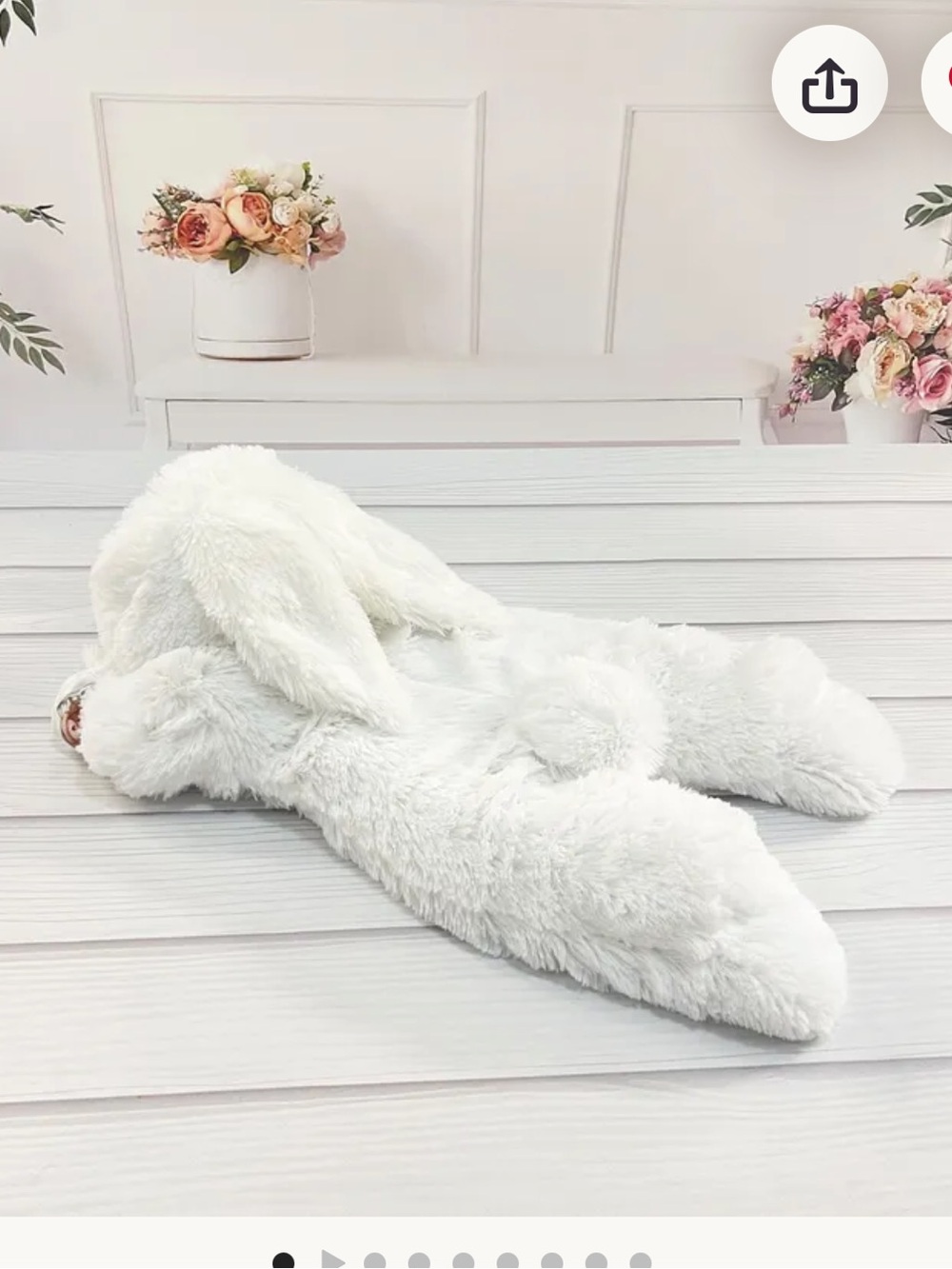 Plush White Faux Fur Bunny playsuit NWOT 0-3m